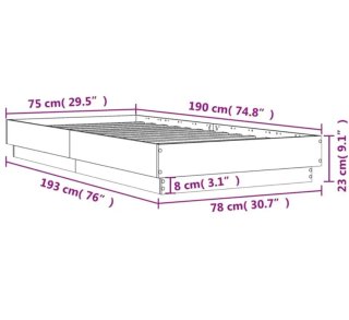 Cama individual blanca con somier 90x190