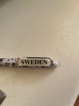 Bolígrafo Suecia souvenir