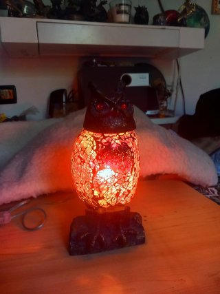 Lampada gufo stained glass