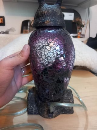 Lampada gufo stained glass