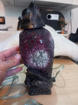 Lampada gufo stained glass