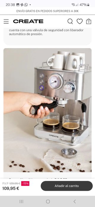 Cafetera Express Thera Classic 20 Bares