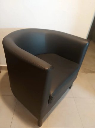 Sillón Negro Piel Sintética