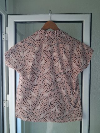 Camisa Verano Algodón Rosa Palo y Negra. Talla S/M