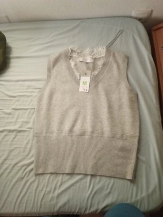 Chaleco Primark Lana Gris Talla M