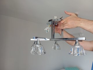 Lámpara de techo acero y cristal
