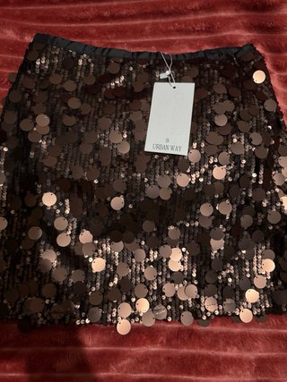 Falda lentejuelas URBAN WAY. Nuevo. Talla S.