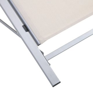 Set 2 Tumbonas y Mesa Exterior Beige/Gris