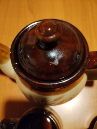 Servizio Tè/Caffè Ceramica Beige/Marrone