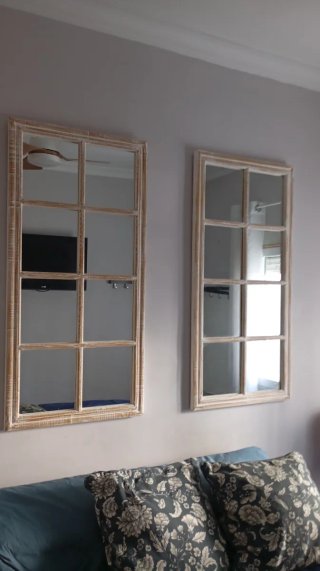2 Espejos Decorativos Grandes Madera y Cristal