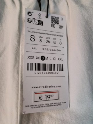 Pantalón Zara Blanco Talla S