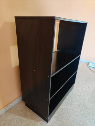 Estantería Negra Madera y Metal