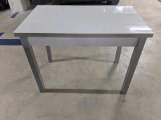 Mesa de cocina cristal y metal
