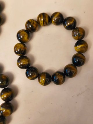 Tres Pulseras Ojo de Tigre 12mm son tres