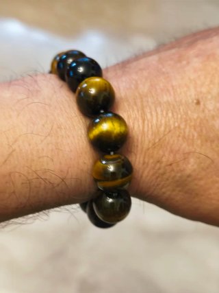 Tres Pulseras Ojo de Tigre 12mm son tres