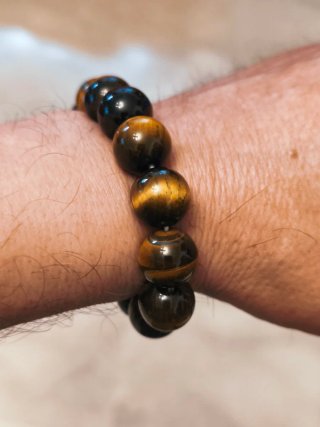 Tres Pulseras Ojo de Tigre 12mm son tres