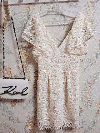 Vestido Pedro del Hierro blanco encaje