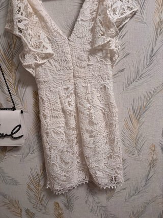 Vestido Pedro del Hierro blanco encaje