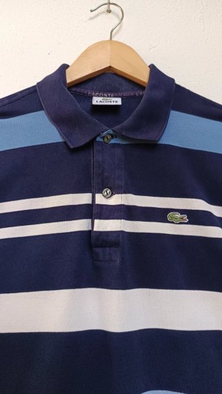 LACOSTE Vintage 90s Striped Polo Shirt Size 5 / L