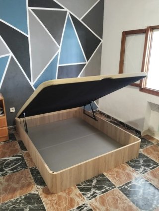 Cama Canapé Madera Gris