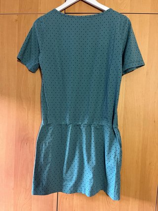 Vestido azul lunares negros talla M