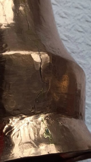 Chocolatera antigua de cobre macizo (1,3 kg)