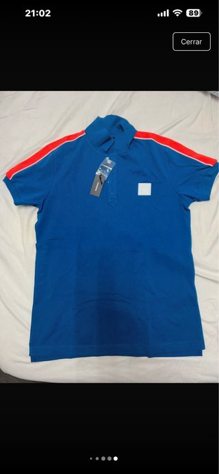 Camiseta Polo Diesel Azul con Detalles Rojos