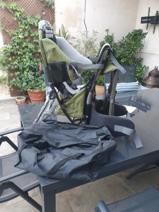Mochila Portabebés BESREY Verde Militar, NUEVA