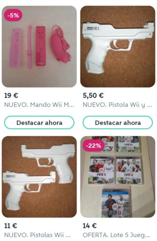 NUEVO. 2 Pistolas Wii y WiiU