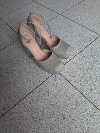 Zapatos de fiesta plateados