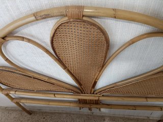 Cabezal cama matrimonio bambú y ratán