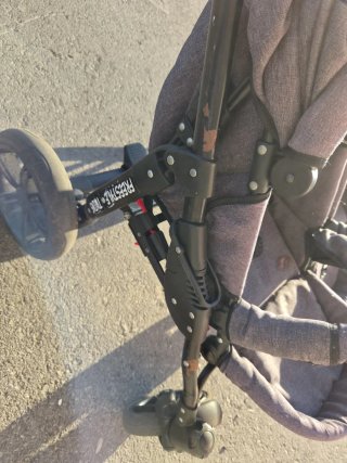 Carrito gemelar gris