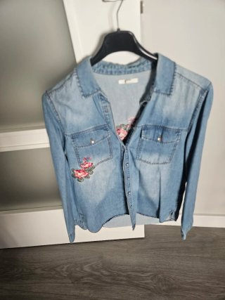 Camisa vaquera mujer bordada