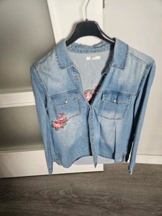 Camisa vaquera mujer bordada