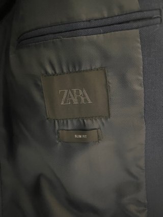 Traje Zara Slim Fit Azul Talla L