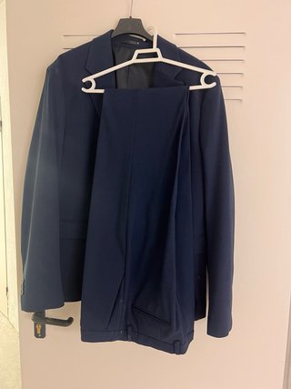 Traje Zara Slim Fit Azul Talla L