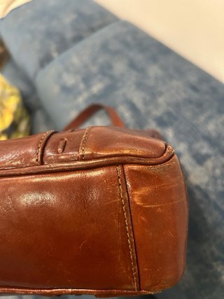 Borsa vintage in pelle marrone