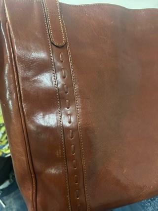 Borsa vintage in pelle marrone