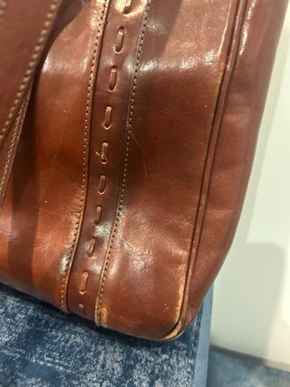 Borsa vintage in pelle marrone
