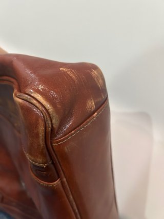 Borsa vintage in pelle marrone