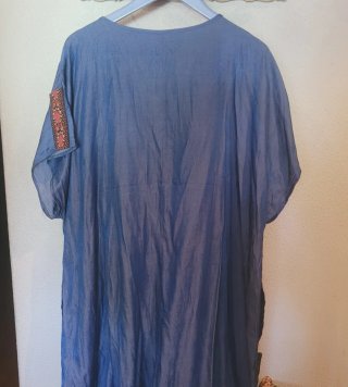 Vestido vaquero azul bordado Talla 4XL