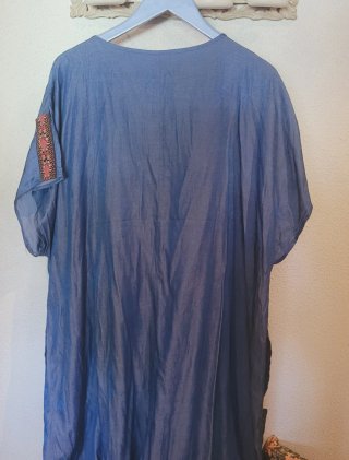Vestido vaquero azul bordado Talla 4XL