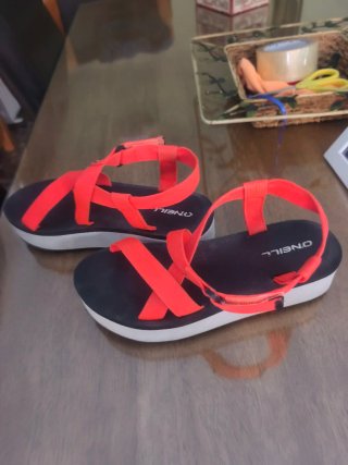 Sandalias O'Neill plataforma naranja y negro