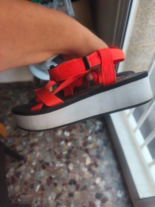 Sandalias O'Neill plataforma naranja y negro