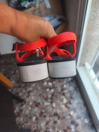 Sandalias O'Neill plataforma naranja y negro