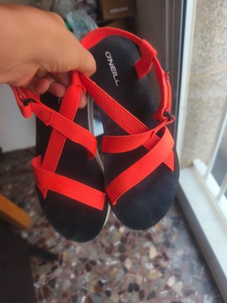 Sandalias O'Neill plataforma naranja y negro