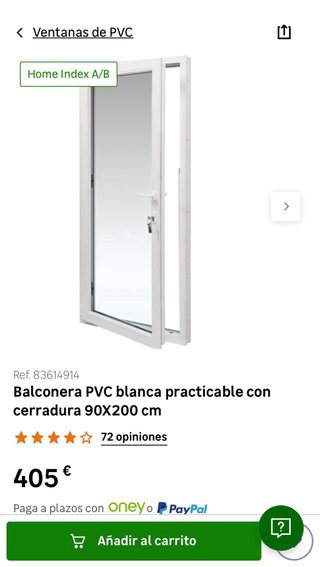 Balconera oscilobatiente con persiana