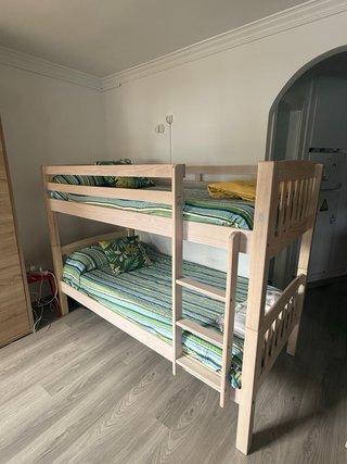 Litera madera maciza con 2 colchones