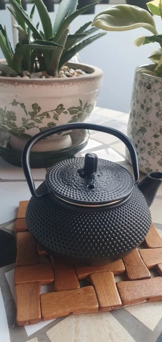 Tetera de hierro fundido negra