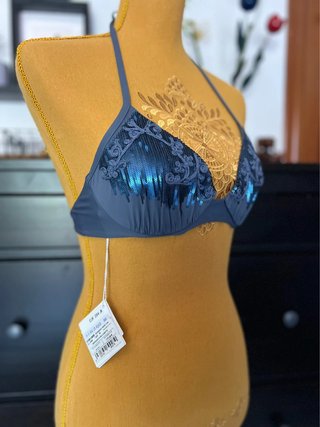 La Perla Bikini Top Sequined Luxury Swimwear New With Tags (284€)